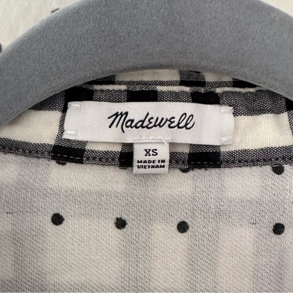 madewell oversized courier button back shirt in double faced plaid - Picture 8 of 11